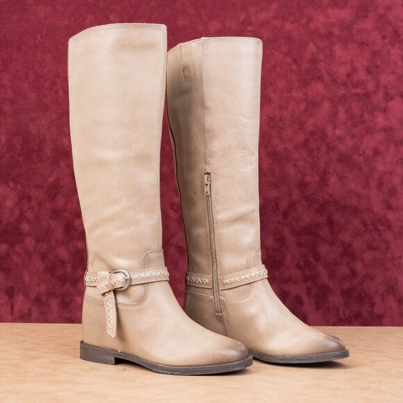 Lucky Brand Shoes - Lucky Brand Women Maltet Taupe Leather Strap Fashion Knee Boots sz 6